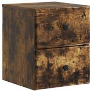 vidaXL Väggmonterat Sängbord Rökt ek 34,5 x 33 x 40 cm Konstruerat trä