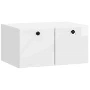 vidaXL Väggmonterad TV-bänk Vit högglans 59,5 x 41 x 30 cm
