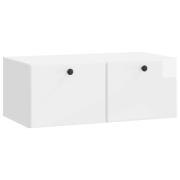 vidaXL Väggmonterad TV-bänk 78,5 x 41 x 30 cm Vit högglans