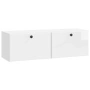 vidaXL Väggmonterad TV-bänk 98 x 31 x 30 cm Vit högglans