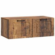 vidaXL Väggmonterad TV-bänk Väggmonterad Gammalt trä 78,5 x 41 x 30 cm
