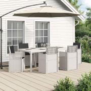 vidaXL Trädgårdsmöbelset med kudde 7 pcs Vit och antracit PP