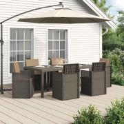 vidaXL Trädgårdsmöbelset med kudde 7 pcs Ljusgrå och Taupe PP