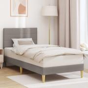 vidaXL Sängram med huvudgavel Taupe 90 x 200 cm Tyg
