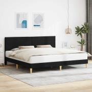 vidaXL Sängram med huvudgavel Svart 180 x 200 cm Tyg