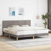 vidaXL Sängram med huvudgavel Taupe 180 x 200 cm Tyg