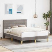 vidaXL Sängram med huvudgavel Taupe 140 x 190 cm Tyg