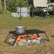 vidaXL Vikbar Campinggrill Svart 31,5 x 26,5 x 4 cm Legerat stål