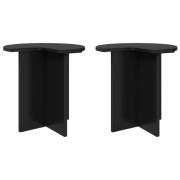 vidaXL Sidobord 2 pcs Svart ek Ø 39 x 38 cm Konstruerat trä