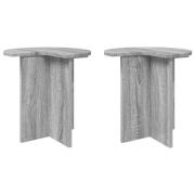 vidaXL Sidobord 2 pcs Grå sonoma-ek Ø 39 x 38 cm Konstruerat trä