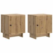 vidaXL Nattduksbord 2 pcs Artisan-ek 43 x 34,5 x 50 cm Konstruerat trä