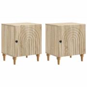vidaXL Nattduksbord 2 pcs Sonoma-ek 43 x 34,5 x 50 cm Konstruerat trä