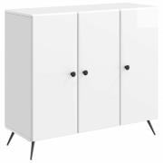 vidaXL Sideboard Vit högglans 89 x 34,5 x 80 cm Konstruerat trä