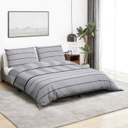 vidaXL Bäddset grå 140x200 cm bomull