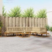 vidaXL Utomhussoffset Naturlig och Beige