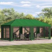 vidaXL Trädgårdsgazebo 6 x 3 m Grön Polyester och Stål 190