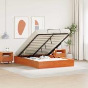 vidaXL Bäddsoffa med förvaring VaxBrun 135 x 190 cm Massivt furu