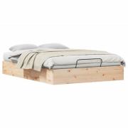 vidaXL Bäddsoffa med förvaring Naturfärg 160 x 200 cm Massivt furu