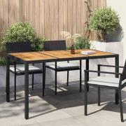 vidaXL Trädgårdsbord Svart 150 x 90 x 75 cm konstrotting