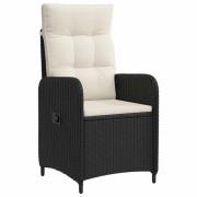 vidaXL Fällbar trädgårdstol Svart och krämvit 57 x 63 x 94 cm