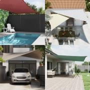 vidaXL Solskugge segel Ljusgrå och vit. 5 x 6 x 6 m