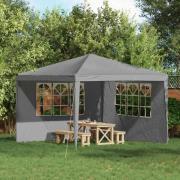 vidaXL Partytältvägg 2 pcs 300 x 195 cm Ljusgrå PE och stål