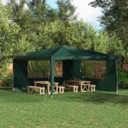 vidaXL Partytältvägg 2 pcs 400 x 195 cm Grön PE och stål