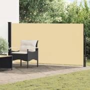 vidaXL Utfällbar sidomarkis Sand 500 x 140 cm Polyester