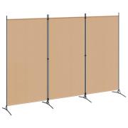 vidaXL 3-panelers rumsavdelare Beige 260 x 180 cm Tyg