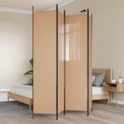 vidaXL 4-panelig rumsavskiljare Beige 200 x 220 cm Tyg