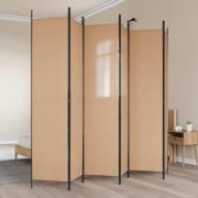 vidaXL 6-panelers rumsavdelare Beige 300 x 220 cm Tyg
