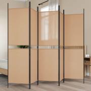 vidaXL 5-panel rumsavskiljare Beige 250 x 180 cm Tyg