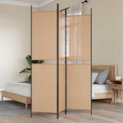 vidaXL 3-panelers rumsavdelare Beige 150 x 200 cm Tyg