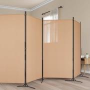 vidaXL 6-panelers rumsavdelare Beige 520 x 180 cm Tyg