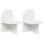 vidaXL Sängbord 2 pcs Vit högglans 48 x 49 x 65 cm Konstruerat trä