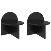 vidaXL Sängbord 2 pcs Svart ek 40 x 35,5 x 45,5 cm Konstruerat trä