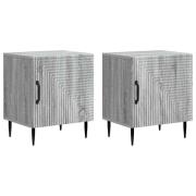vidaXL Nattduksbord 2 pcs Grå sonoma-ek 43 x 34,5 x 50 cm
