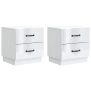 vidaXL Nattduksbord 2 pcs Vit 43 x 34,5 x 44,5 cm Konstruerat trä