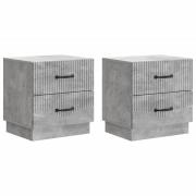 vidaXL Nattduksbord med låda 2 pcs Betonggrå 43 x 34,5 x 44,5 cm