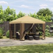 vidaXL Paviljong 3 x 3 m Gräddvit Polyester och Stål 190 gsm