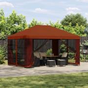 vidaXL Paviljong 4 × 3 m Terracotta Polyester och Stål 190 gsm