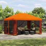 vidaXL Paviljong 4 × 3 m Orange Polyester och Stål 190 gsm