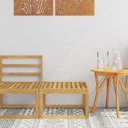 vidaXL Utomhus Hocker Massivt Akaciaträ Vit 59 x 59 x 37 cm