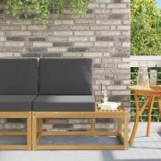 vidaXL Modulsoffa utomhus Vit 91 x 63 x 73 cm Massivt Akaciaträ