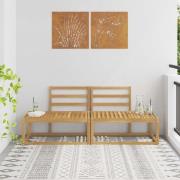 vidaXL Modulsoffa utomhus 2 Stycke Vit 182,5 x 63 x 73 cm