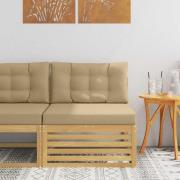 vidaXL Utomhus Mellansoffa Massivt Akaciaträ Vit