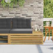 vidaXL Modulsoffa utomhus Vit 115 x 83 x 73 cm Massivt Akaciaträ