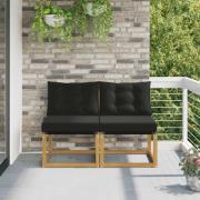 vidaXL 2 Stycke Utomhus Mellansoffa