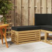 vidaXL Utomhuspall med kudde Vit 80 x 43 x 45 cm Massivt Akaciaträ