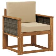 vidaXL Utomhus Mellansoffa Massivt Akaciaträ Naturlig